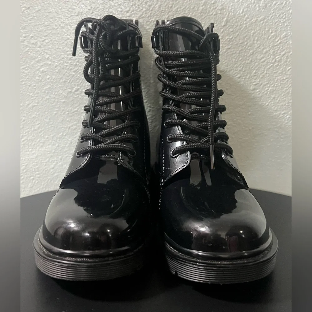 MICHAEL KORS Tavie Logo Tape Lace-Up Rain Combat Boot Fall Winter Outdoor